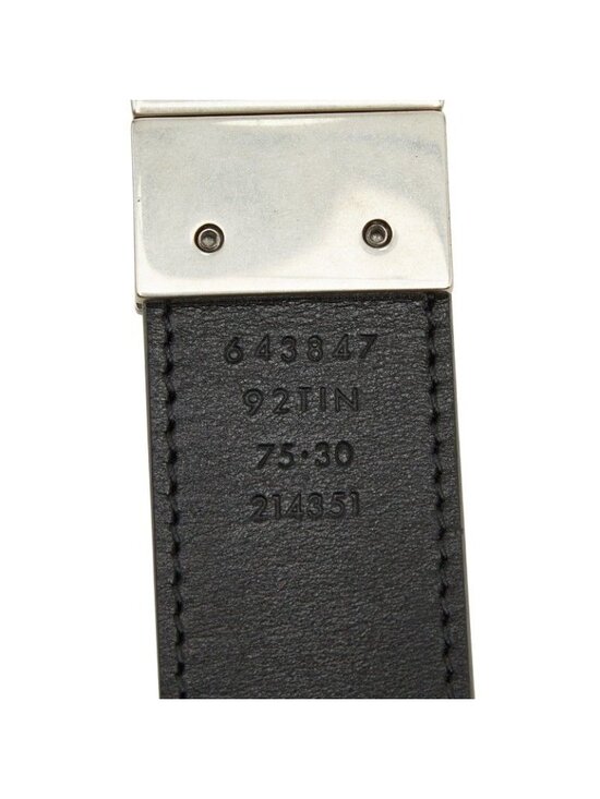 Gucci GG Supreme Interlocking Belt 75 30 Black Silver